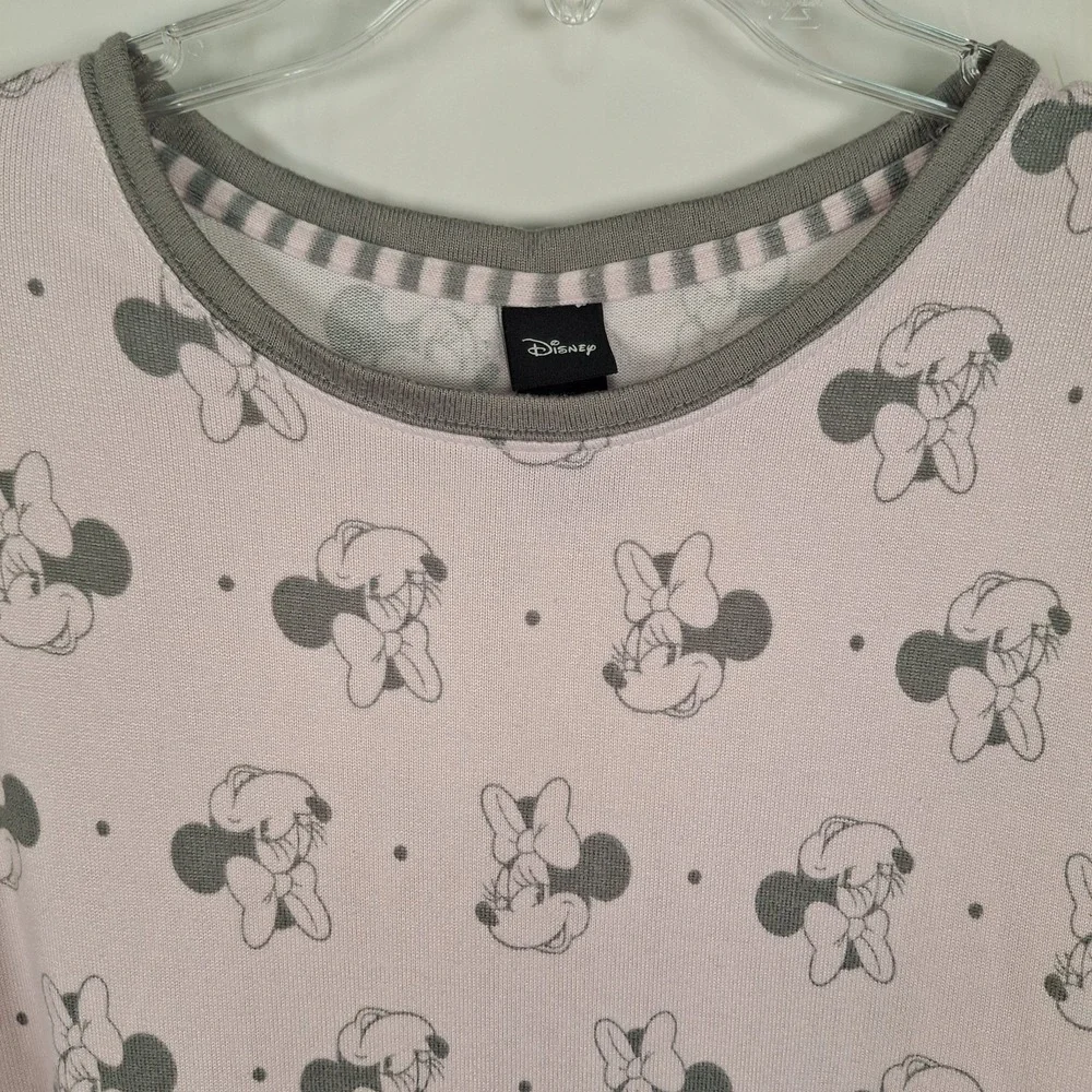 Disney Pajama Outfit Pink Gray XL Minnie Mouse Top & Jogger Pants Stretch‎ - Picture 5 of 13